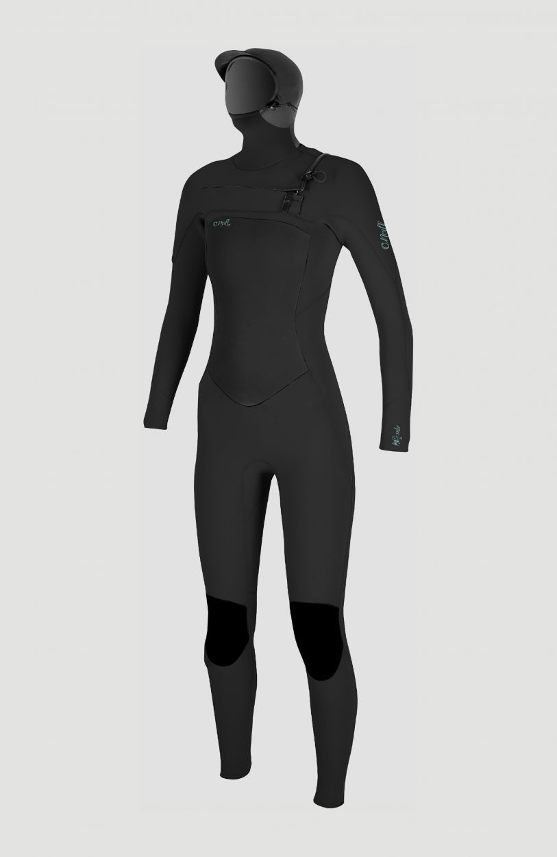O'Neill Women Epic 6/5/4mm Chest Zip Full Wetsuit with Hood Women – O'Neill Women|Wetsuits - BLACK/BLACK