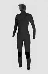O'Neill Women Epic 6/5/4mm Chest Zip Full Wetsuit with Hood Women – O'Neill Women|Wetsuits - BLACK/BLACK