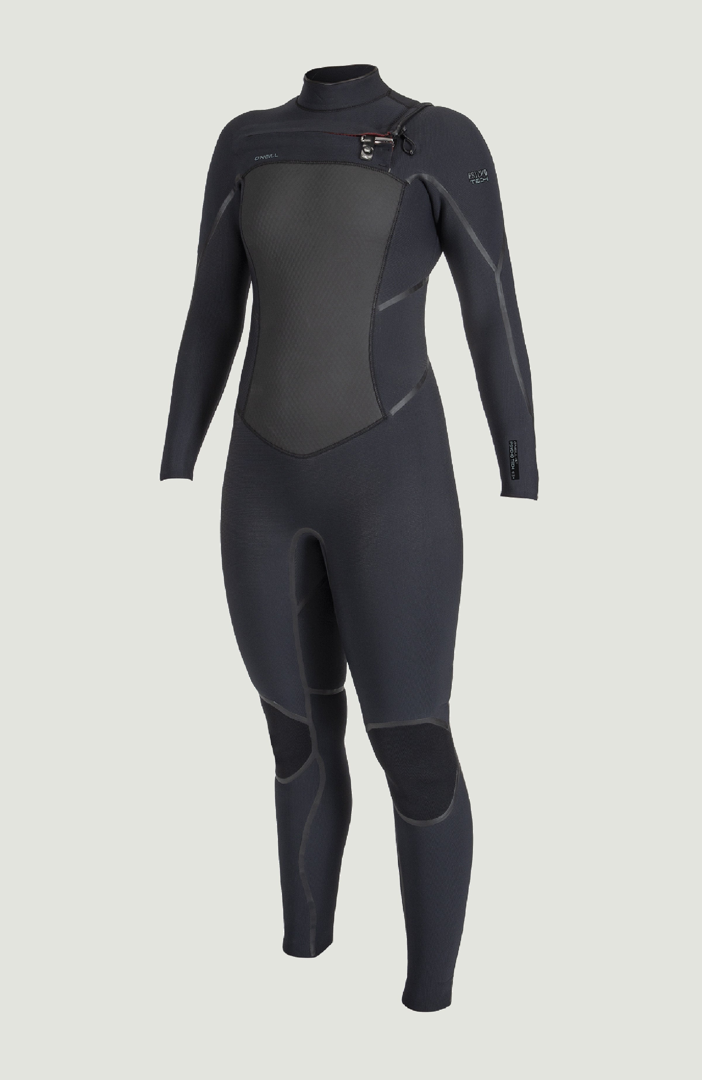 Psycho Tech 5/4mm Chest Zip Full Wetsuit Women|Wetsuits - BLACK/BLACK