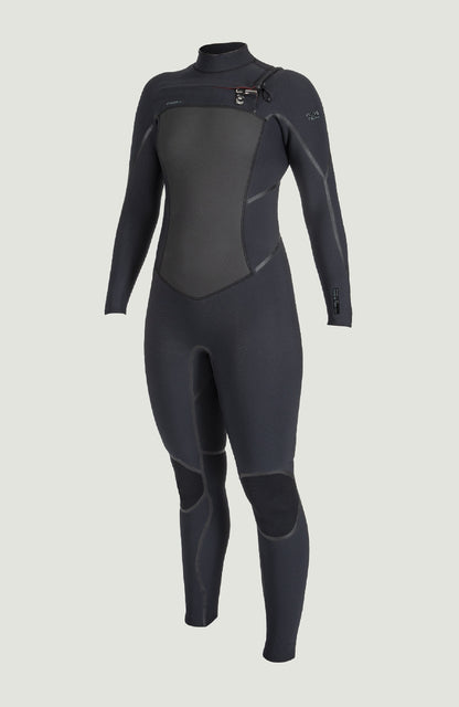 Psycho Tech 5/4mm Chest Zip Full Wetsuit Women|Wetsuits - BLACK/BLACK