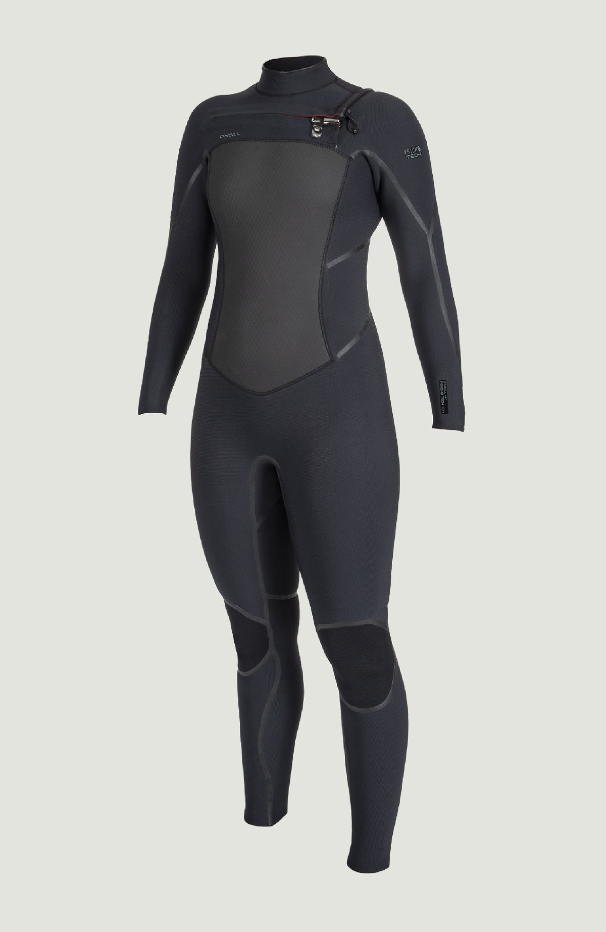 Psycho Tech 5/4mm Chest Zip Full Wetsuit Women|Wetsuits - BLACK/BLACK