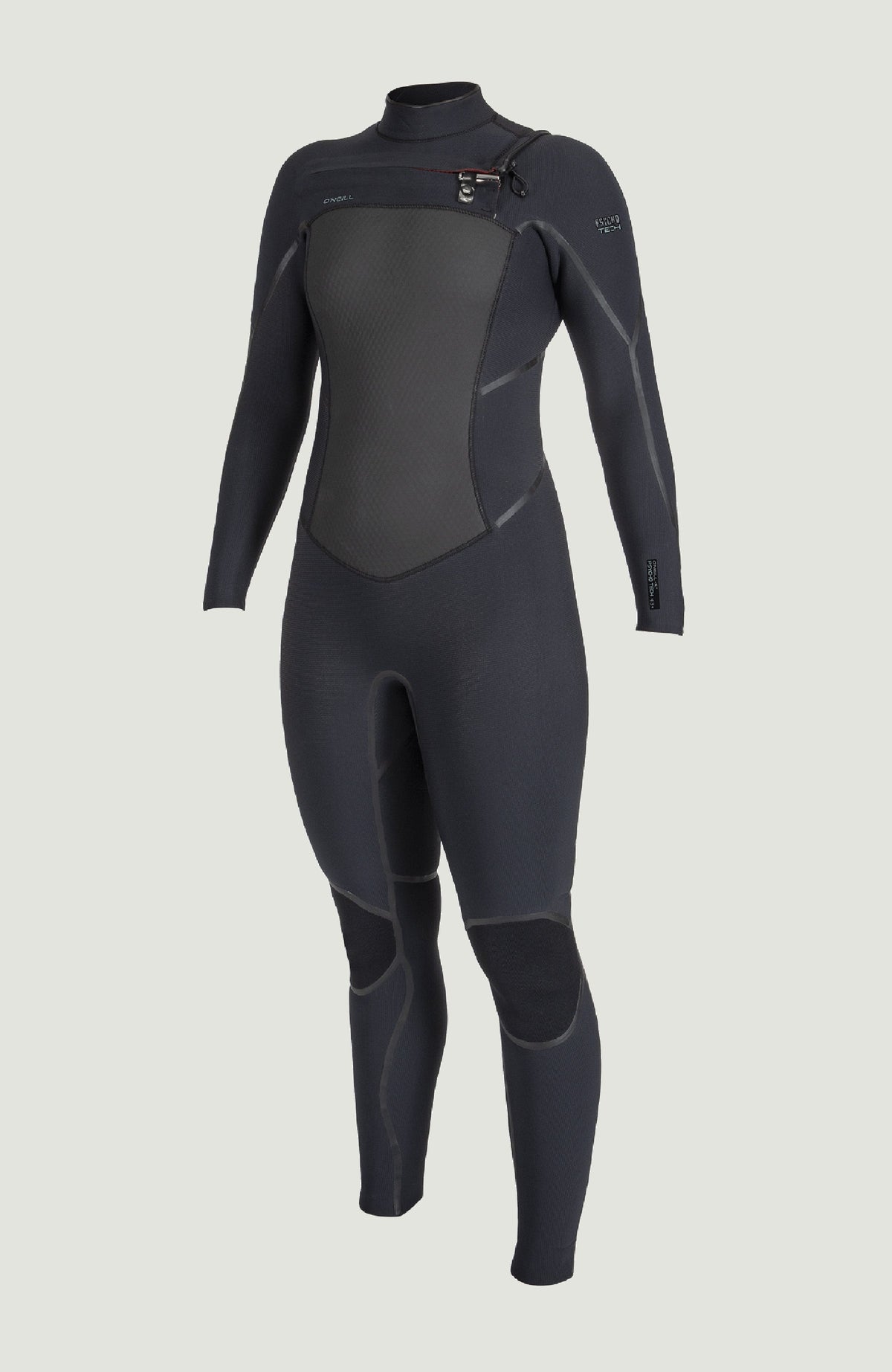 Psycho Tech 4/3mm Chest Zip Full Wetsuit Women|Wetsuits - BLACK/BLACK