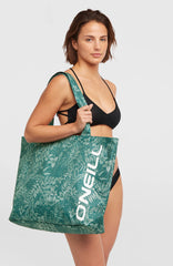 Coastal Print Tote Bag Women - Green Island Sky