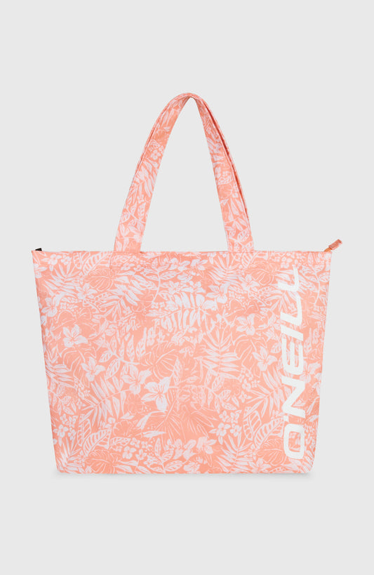Coastal Print Tote Bag Women - Peach Island Sky