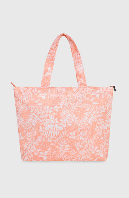 Coastal Print Tote Bag Women - Peach Island Sky