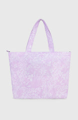Coastal Print Tote Bag Women - Purple Island Sky