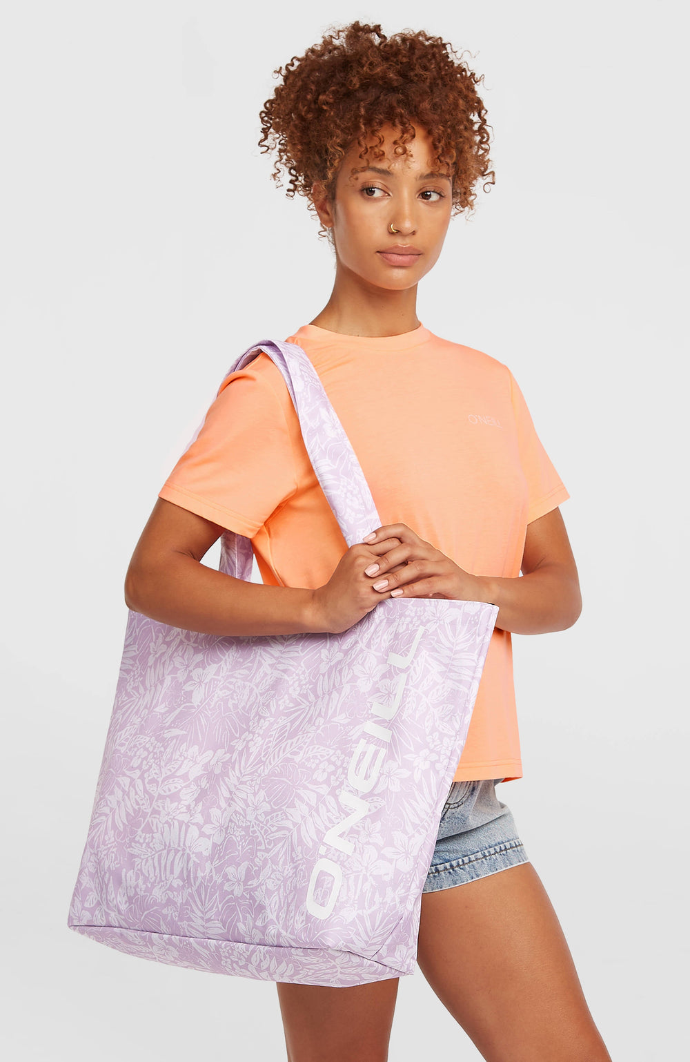 Coastal Print Tote Bag Women - Purple Island Sky