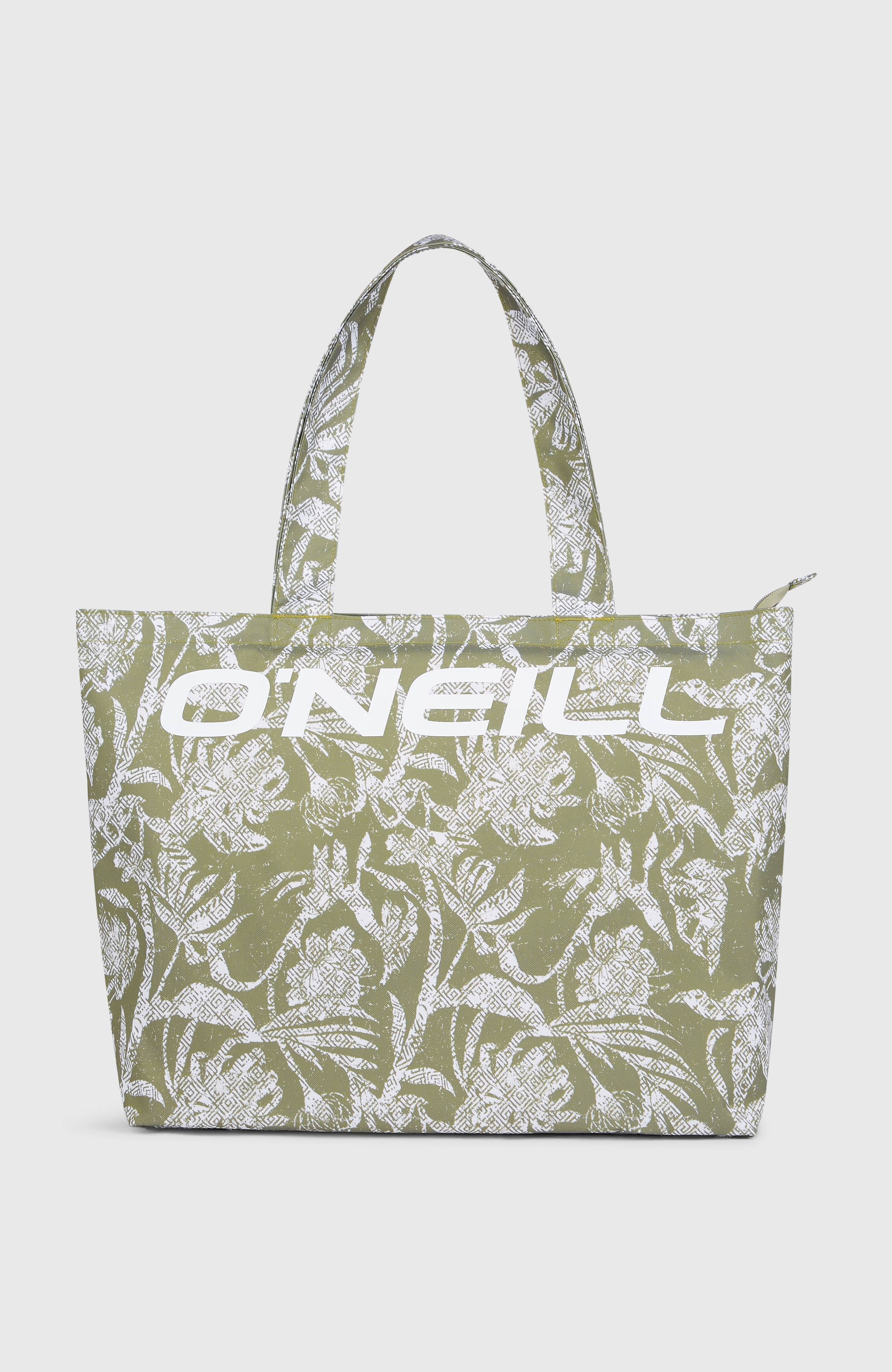 Coastal Print Tote Bag Women - Green Textured Jungle