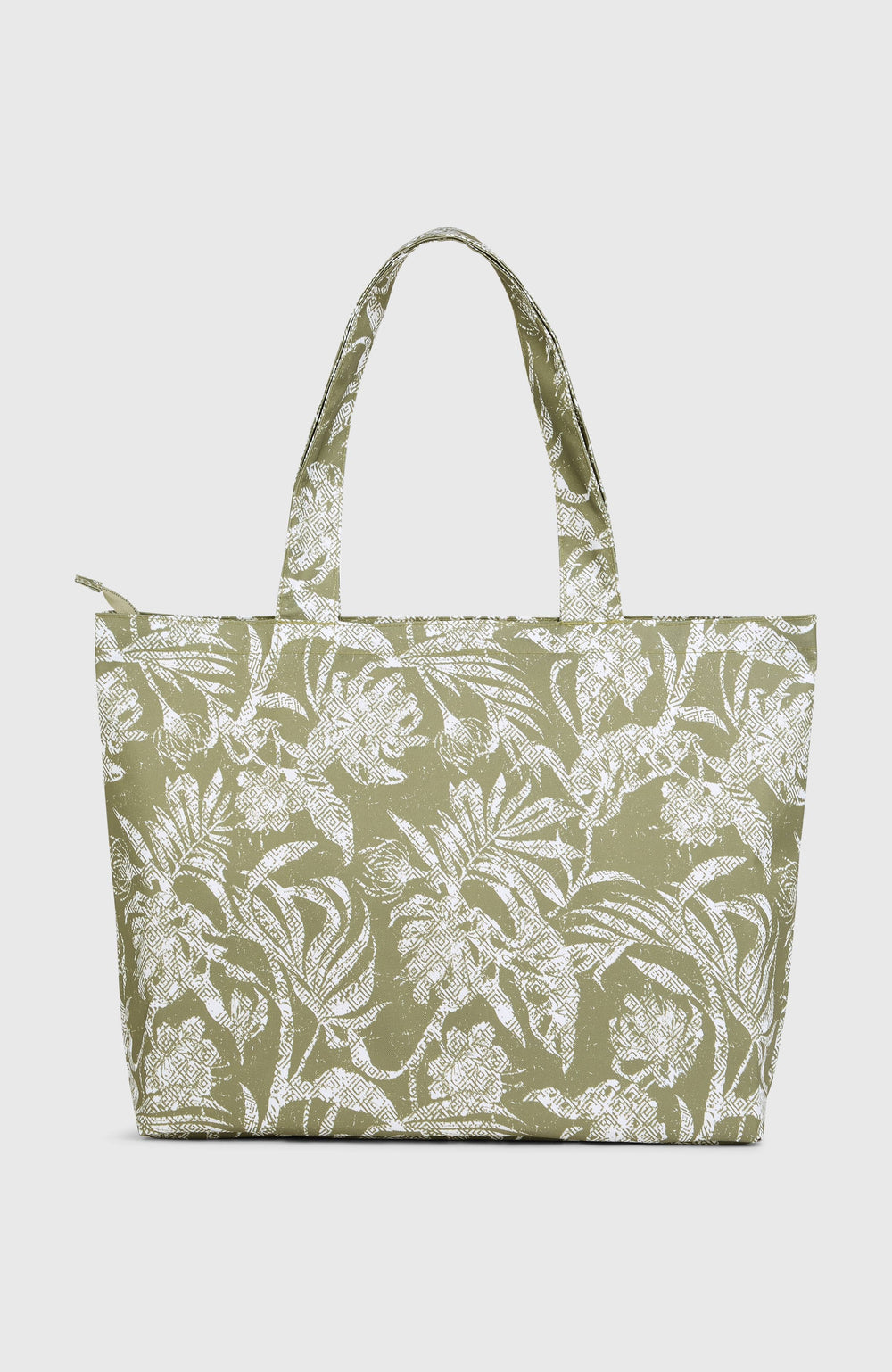 Coastal Print Tote Bag Women - Green Textured Jungle
