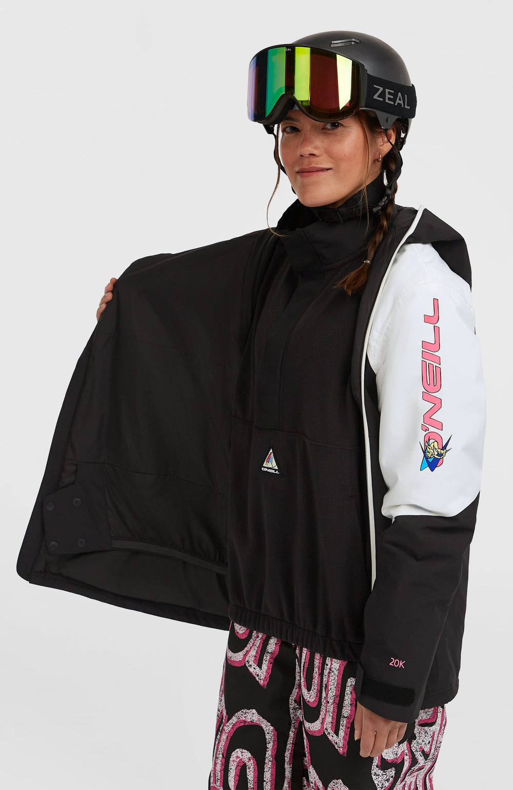 FWC'Play Asymmetric Snow Jacket Women - Black Out Colour Block