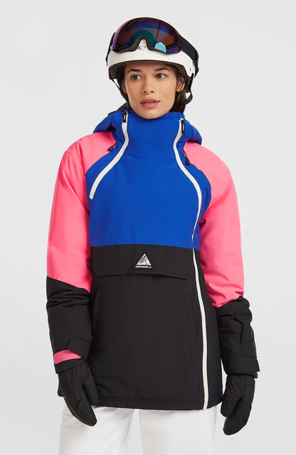 FWC'Play Asymmetric Snow Jacket Women - Active Blue Colour Block