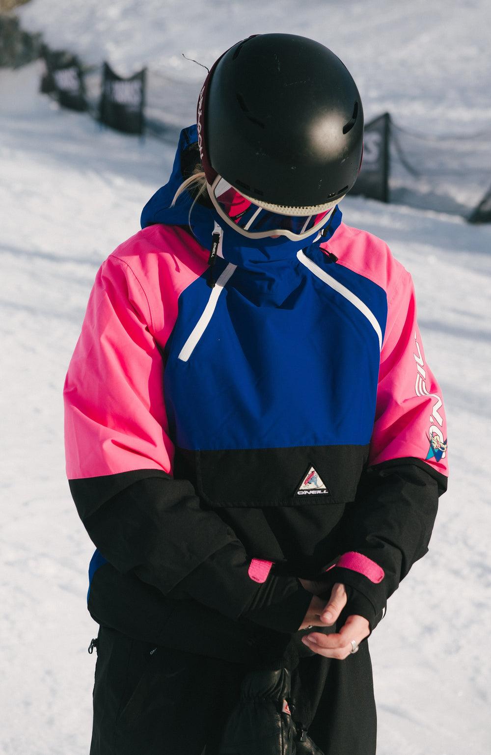 FWC'Play Asymmetric Snow Jacket Women - Active Blue Colour Block