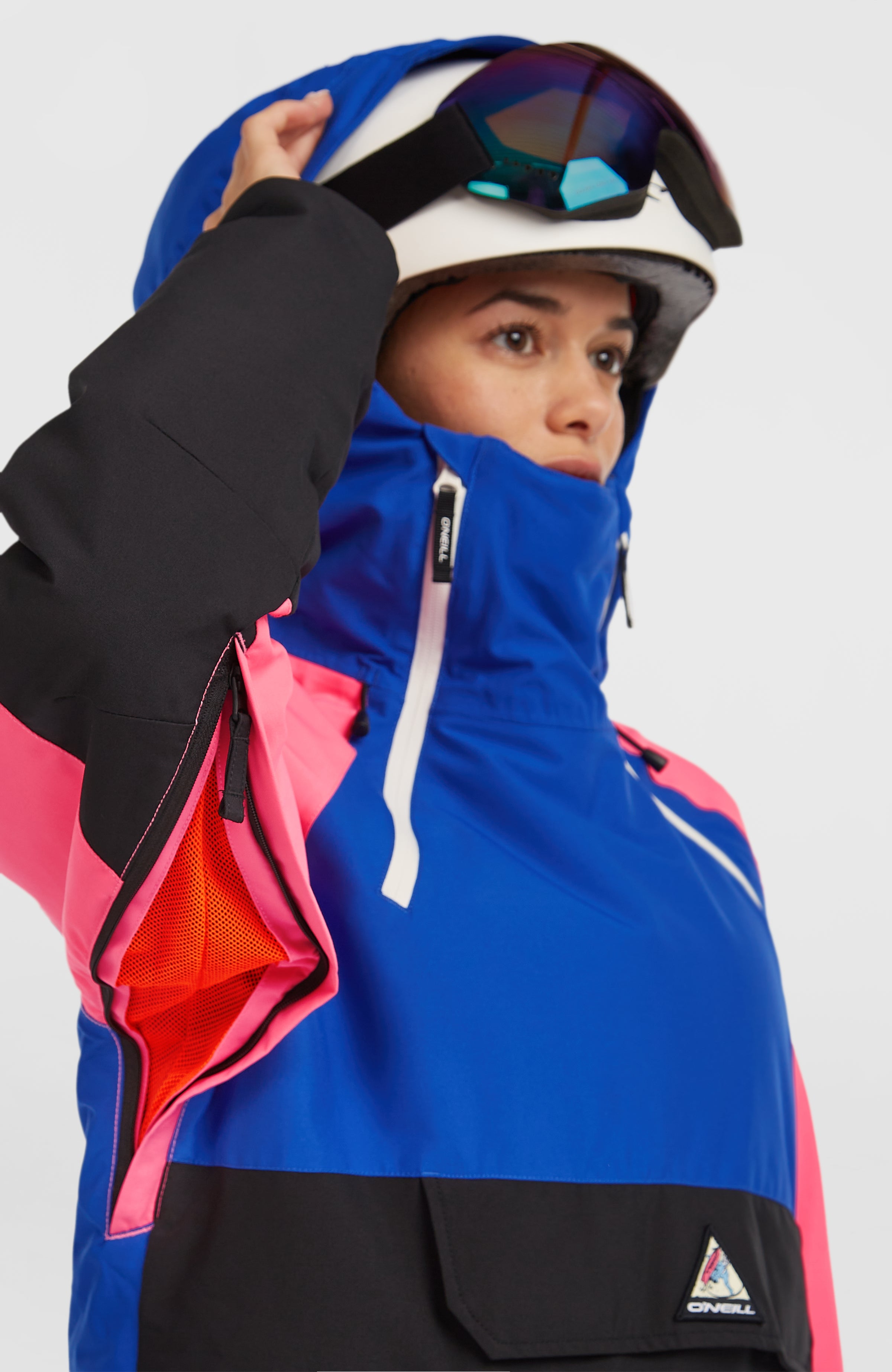 FWC'Play Asymmetric Snow Jacket Women - Active Blue Colour Block