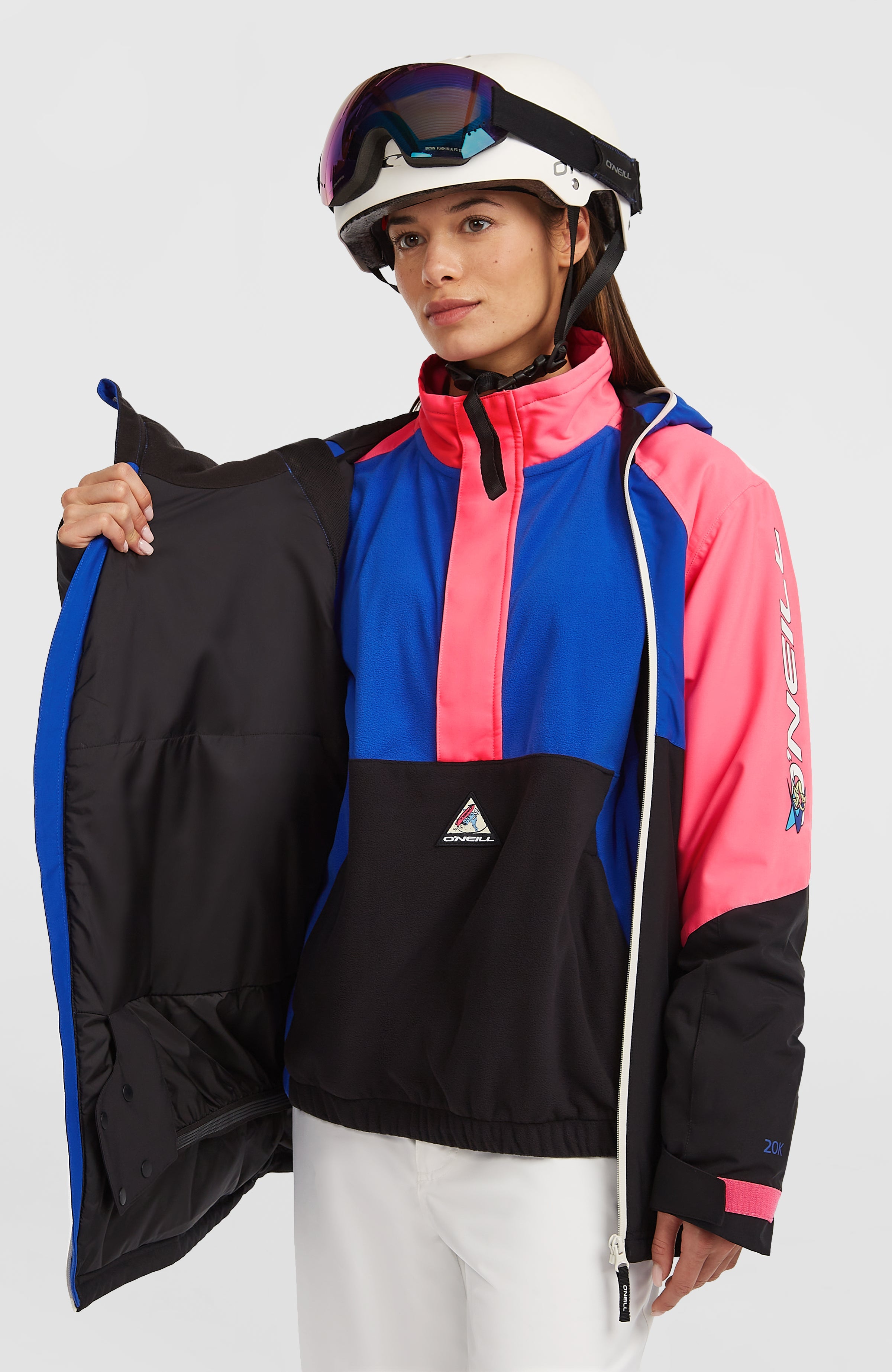 FWC'Play Asymmetric Snow Jacket Women - Active Blue Colour Block