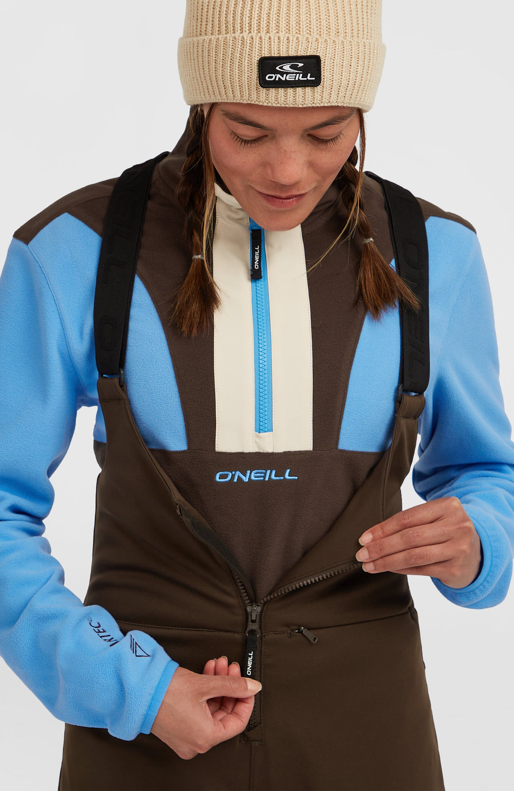FWC'Cruz Softshell Suspender Snow Pants Women - Coffee Bean