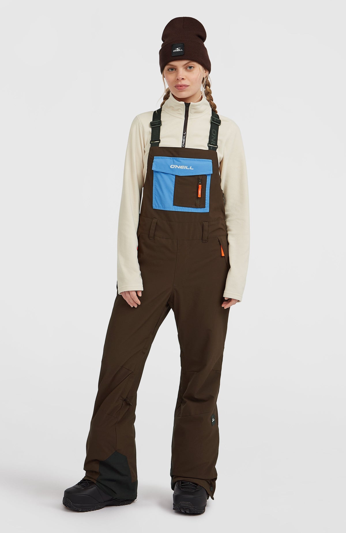 FWC'Peak Bib Snow Pants Women - Coffee Bean Colour Block