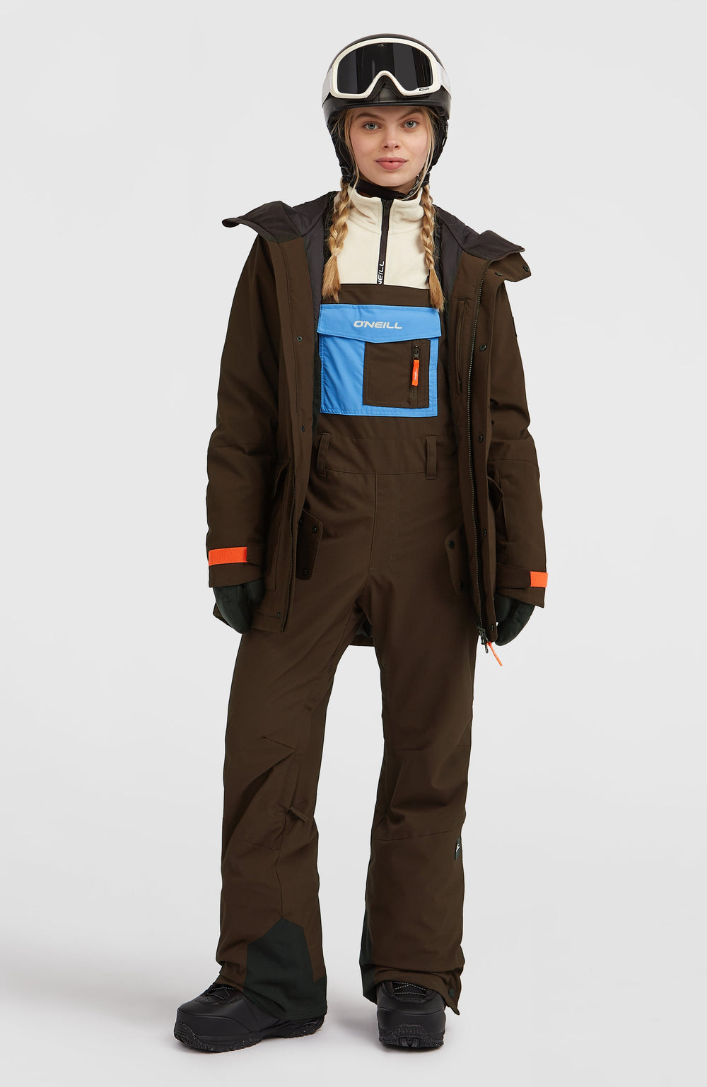 FWC'Peak Bib Snow Pants Women - Coffee Bean Colour Block