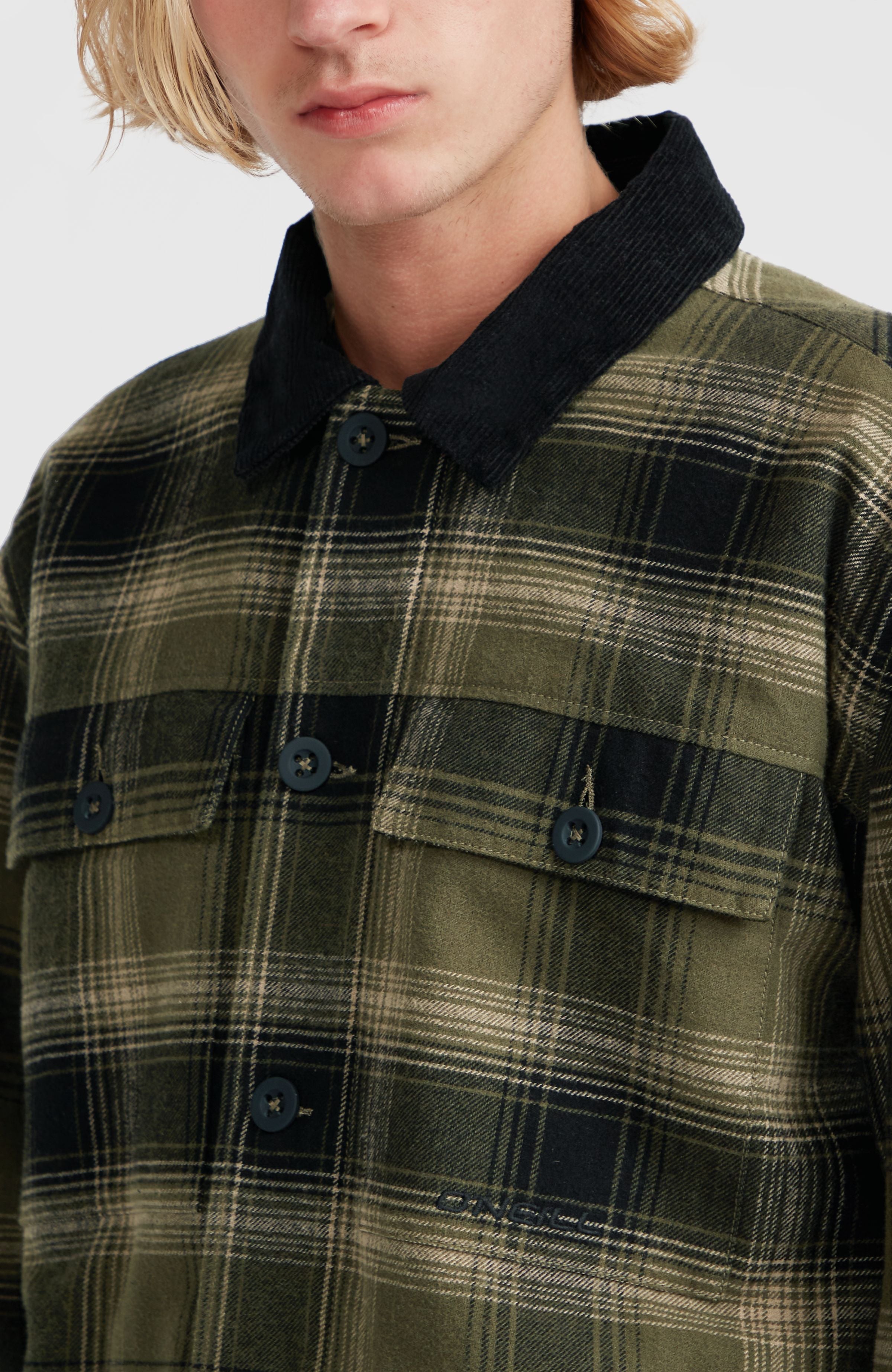 Fleece-Lined Jacket Men - Green Check Small