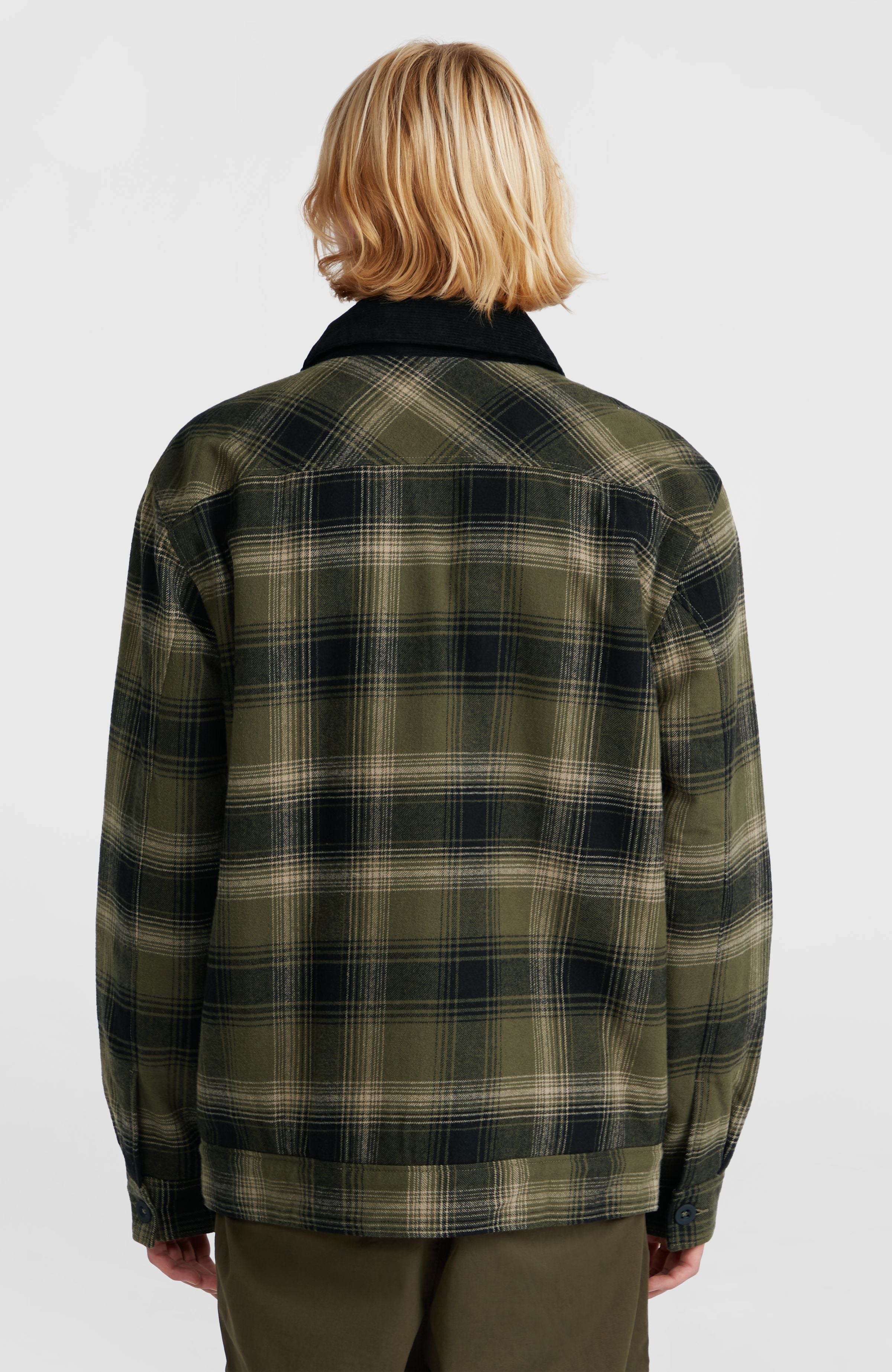 Fleece-Lined Jacket Men - Green Check Small
