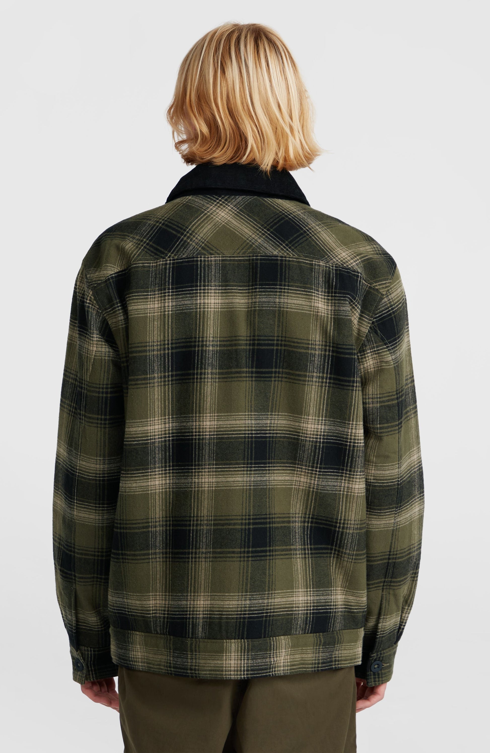 Fleece-Lined Jacket Men - Green Check Small