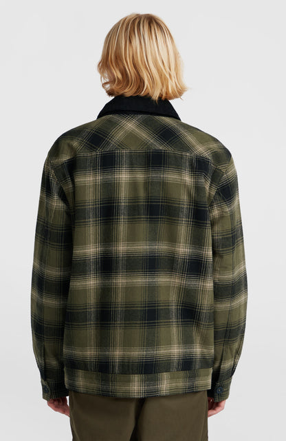 Fleece-Lined Jacket Men - Green Check Small