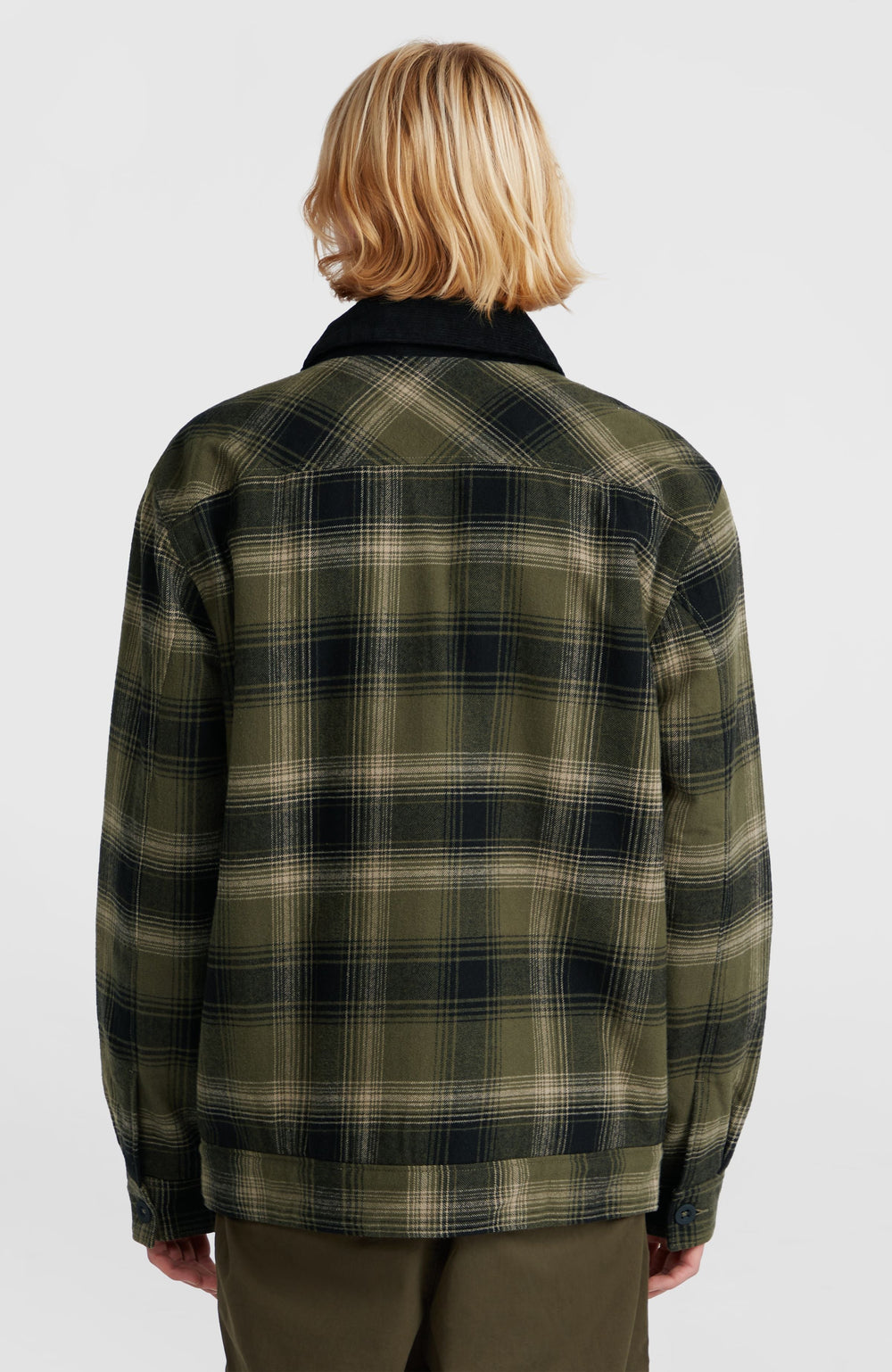Fleece-Lined Jacket Men - Green Check Small