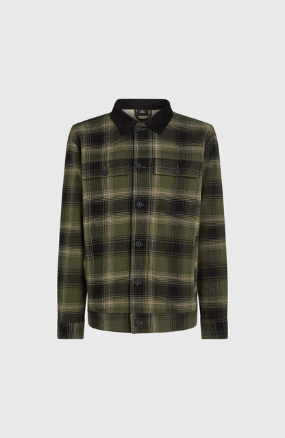 Fleece-Lined Jacket Men - Green Check Small