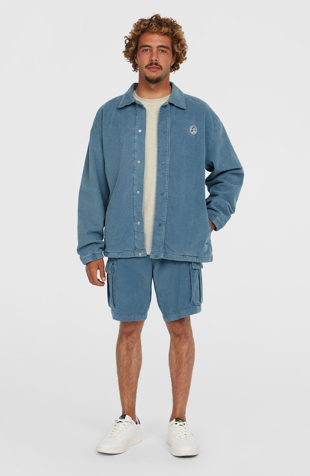 Cord Coach Jacket Men - Copen Blue