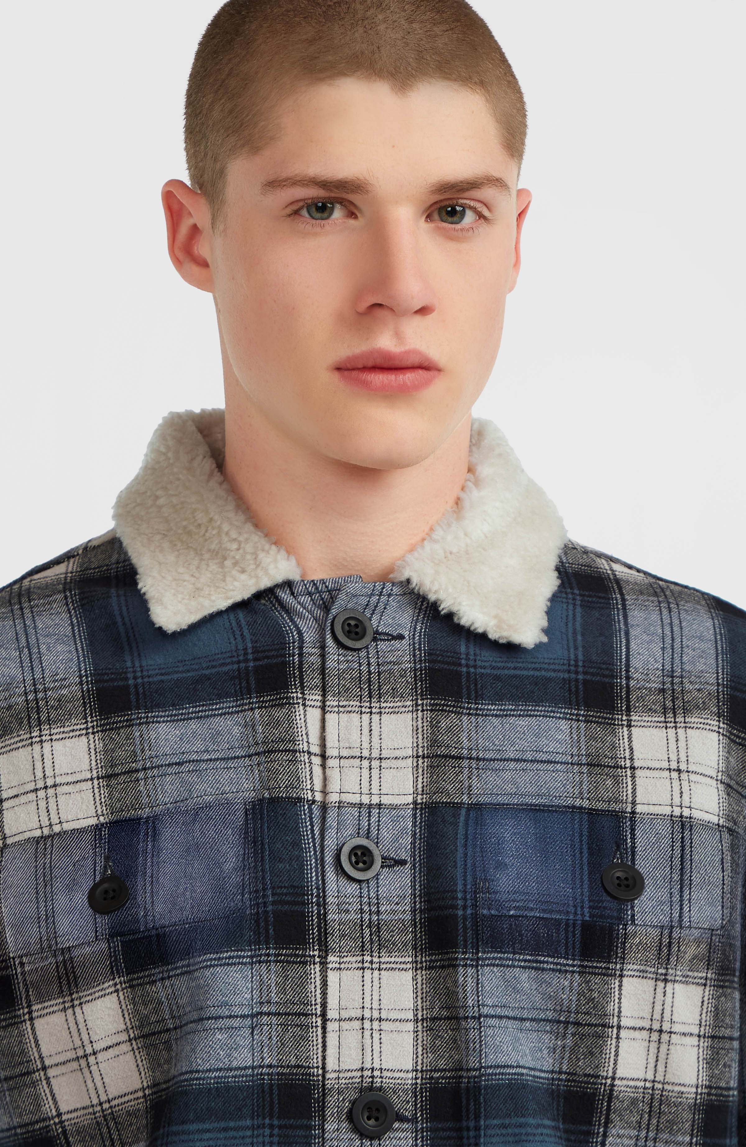 O'Riginals Fleece-Lined Jacket Men - Mozart Blue Check