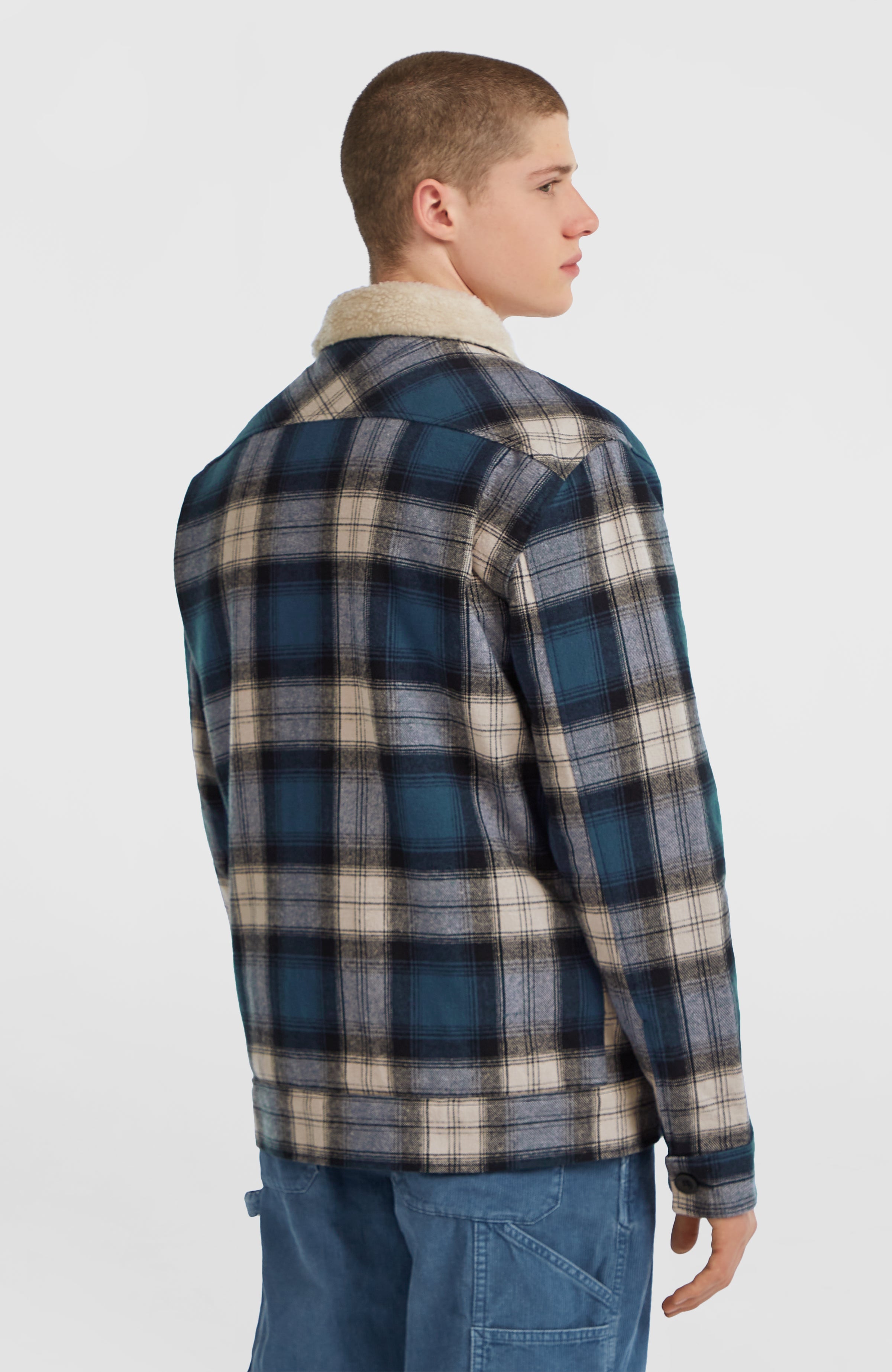 O'Riginals Fleece-Lined Jacket Men - Mozart Blue Check