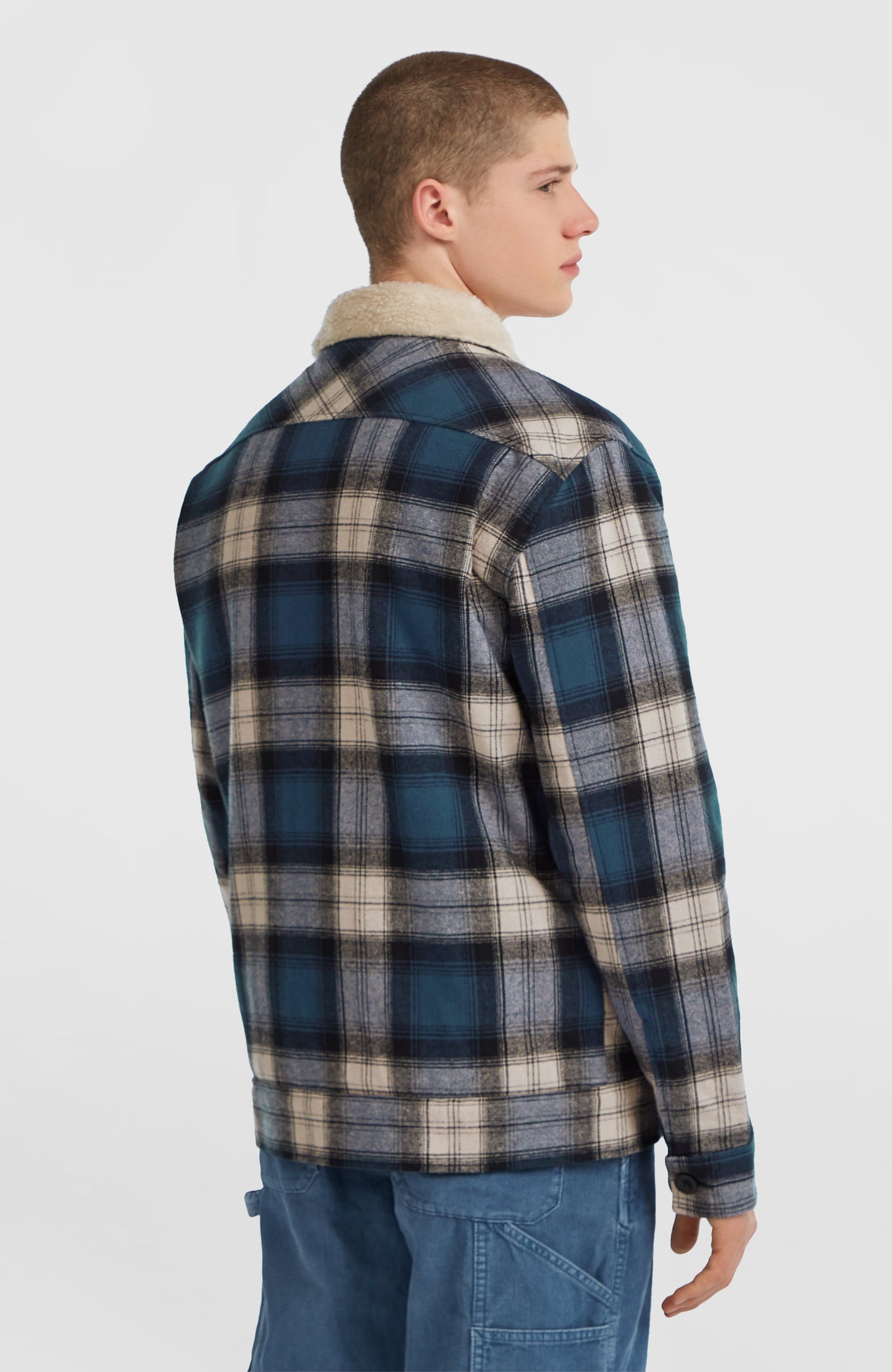 O'Riginals Fleece-Lined Jacket Men - Mozart Blue Check