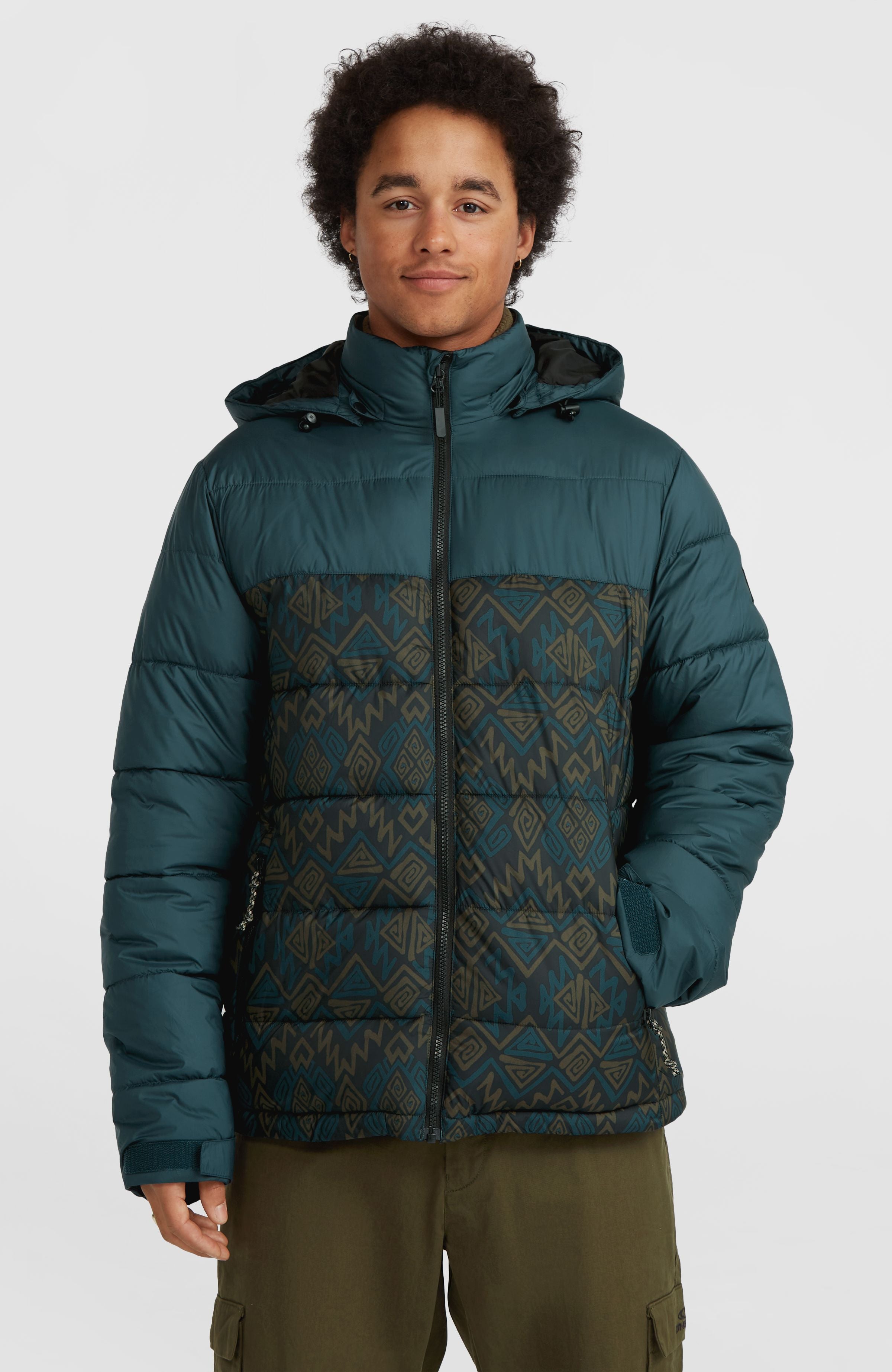 O'Riginals Puffer Jacket Men - Black Retro Ikat