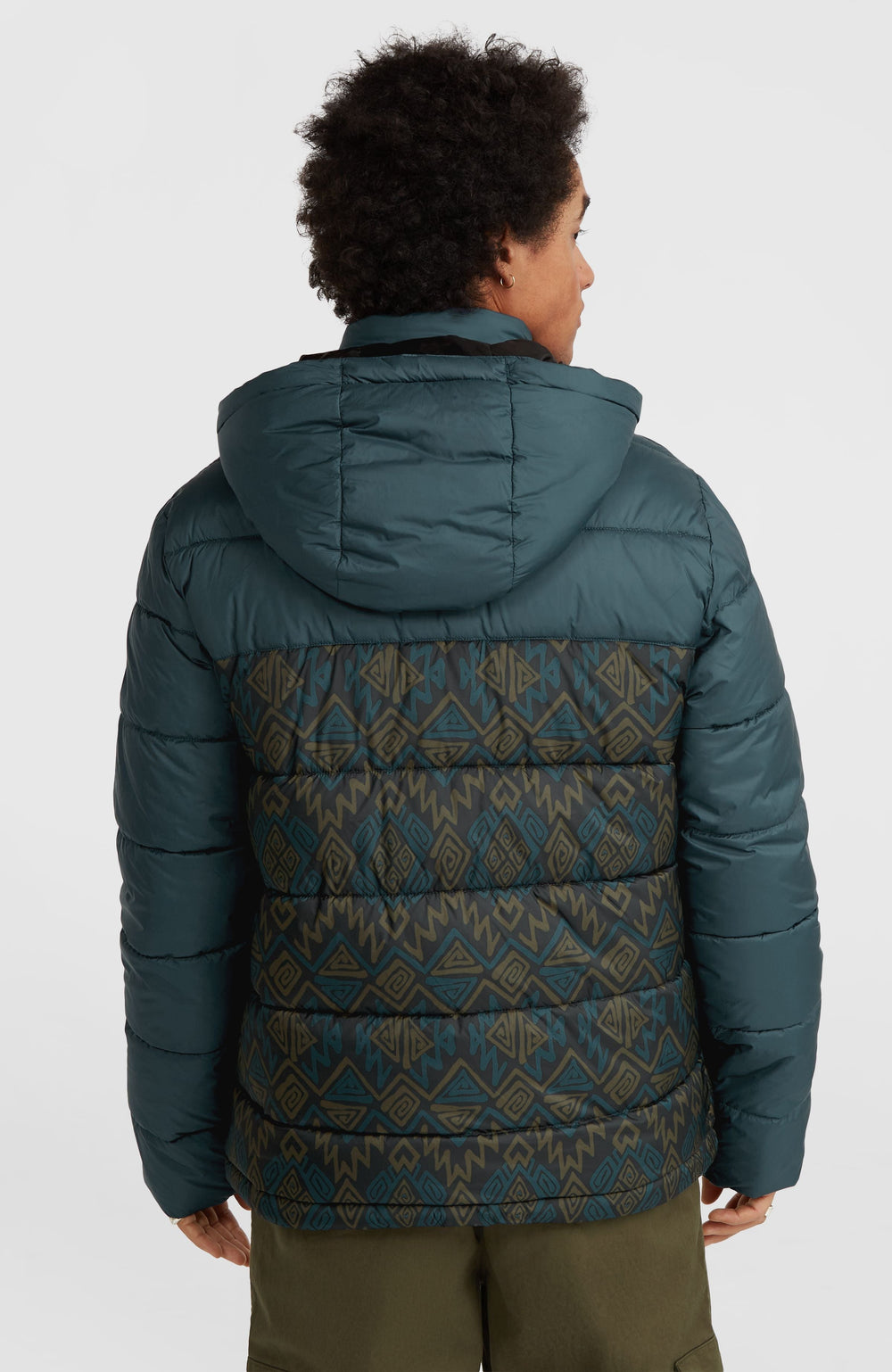 O'Riginals Puffer Jacket Men - Black Retro Ikat