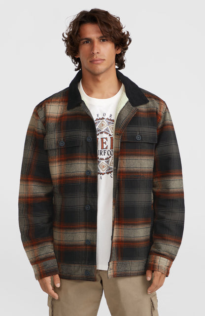 Fleece-Lined Jacket Men - Grey Check Small