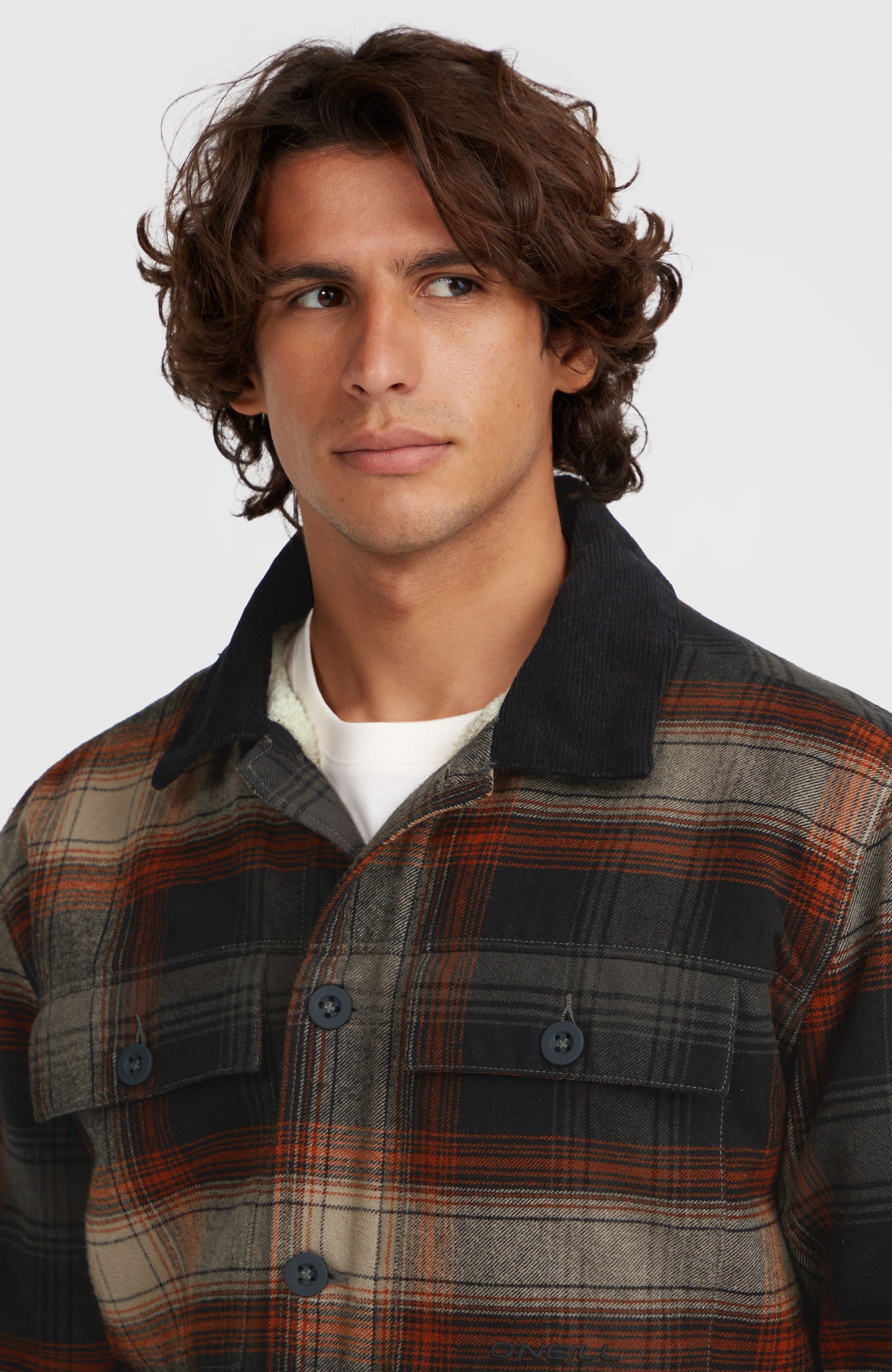 Fleece-Lined Jacket Men - Grey Check Small