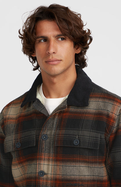 Fleece-Lined Jacket Men - Grey Check Small