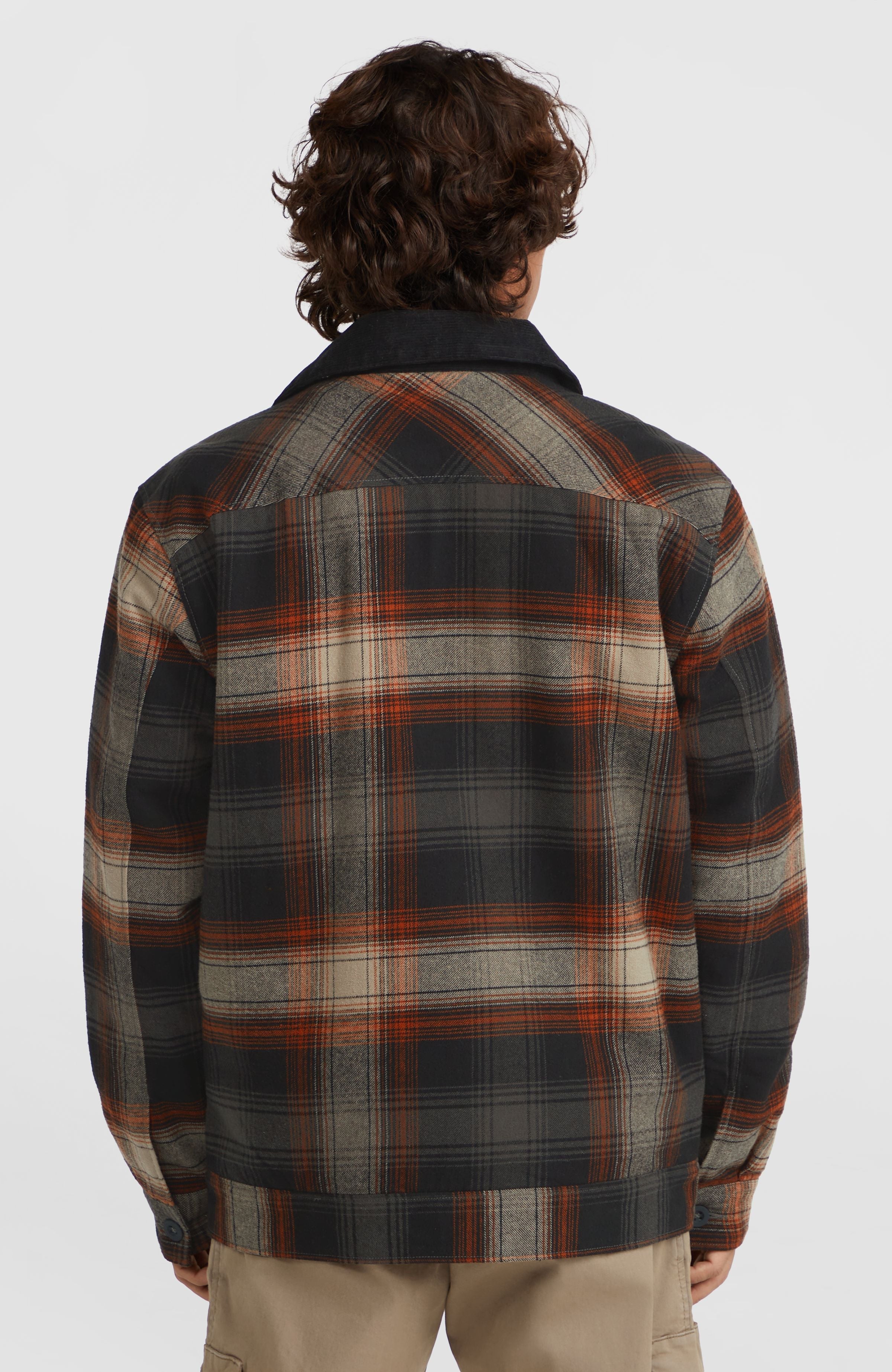 Fleece-Lined Jacket Men - Grey Check Small