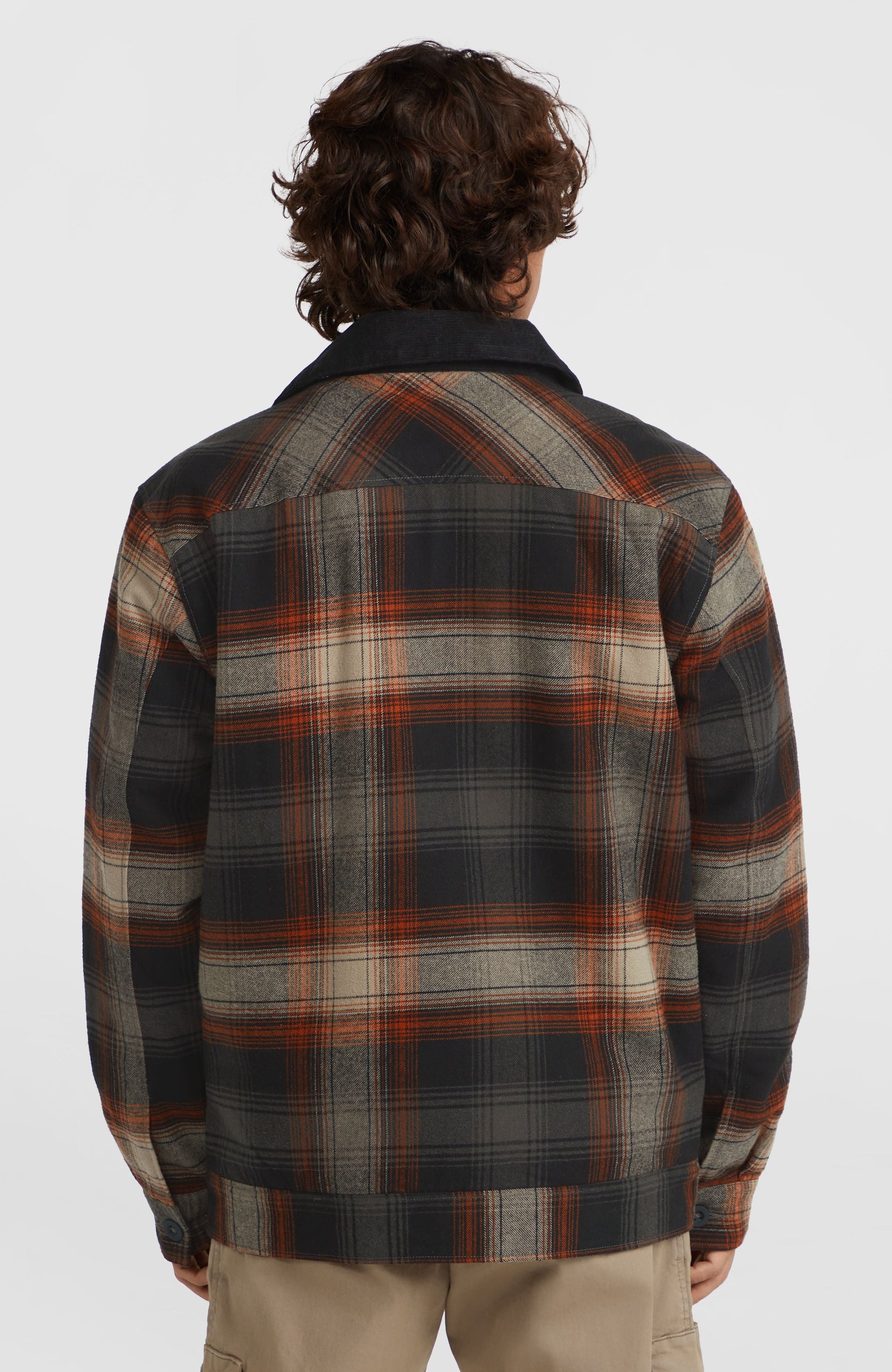 Fleece-Lined Jacket Men - Grey Check Small