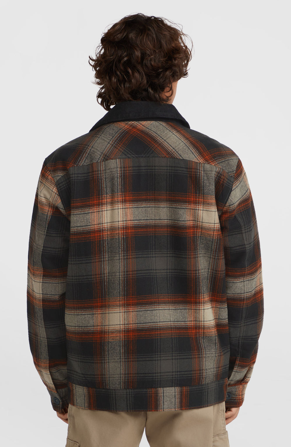 Fleece-Lined Jacket Men - Grey Check Small
