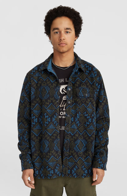 Superfleece Shirt Men - Black Retro Ikat