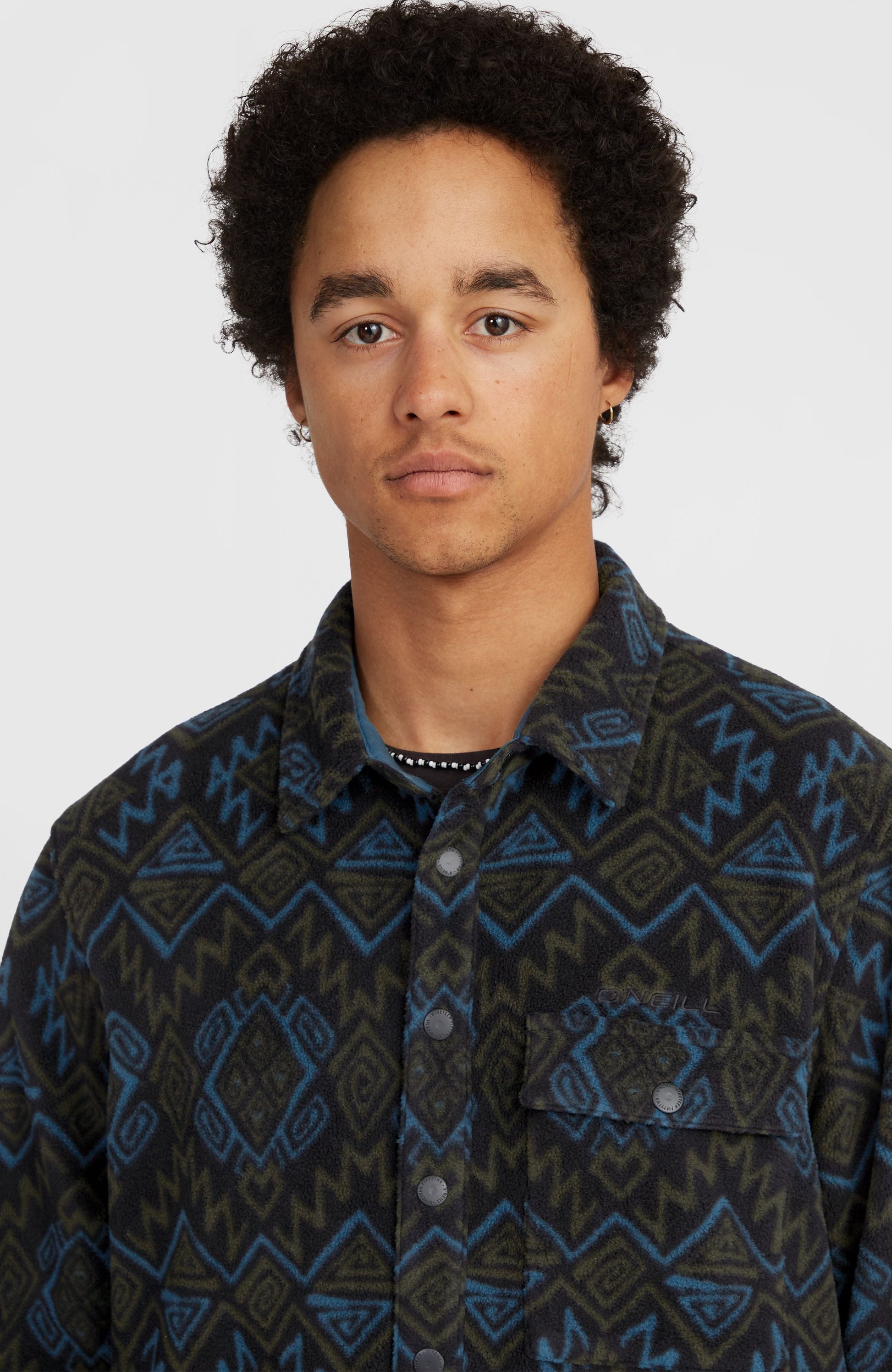 Superfleece Shirt Men - Black Retro Ikat