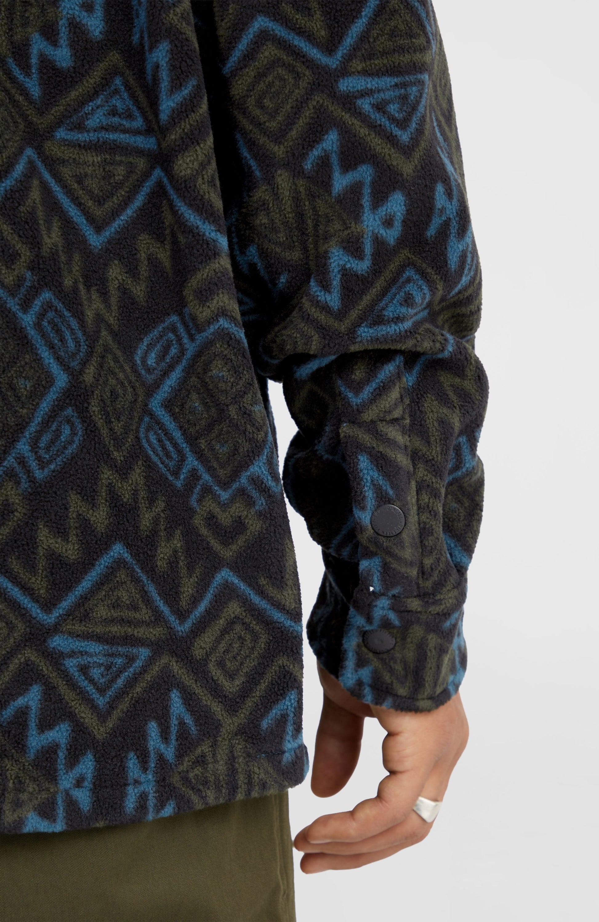 Superfleece Shirt Men - Black Retro Ikat