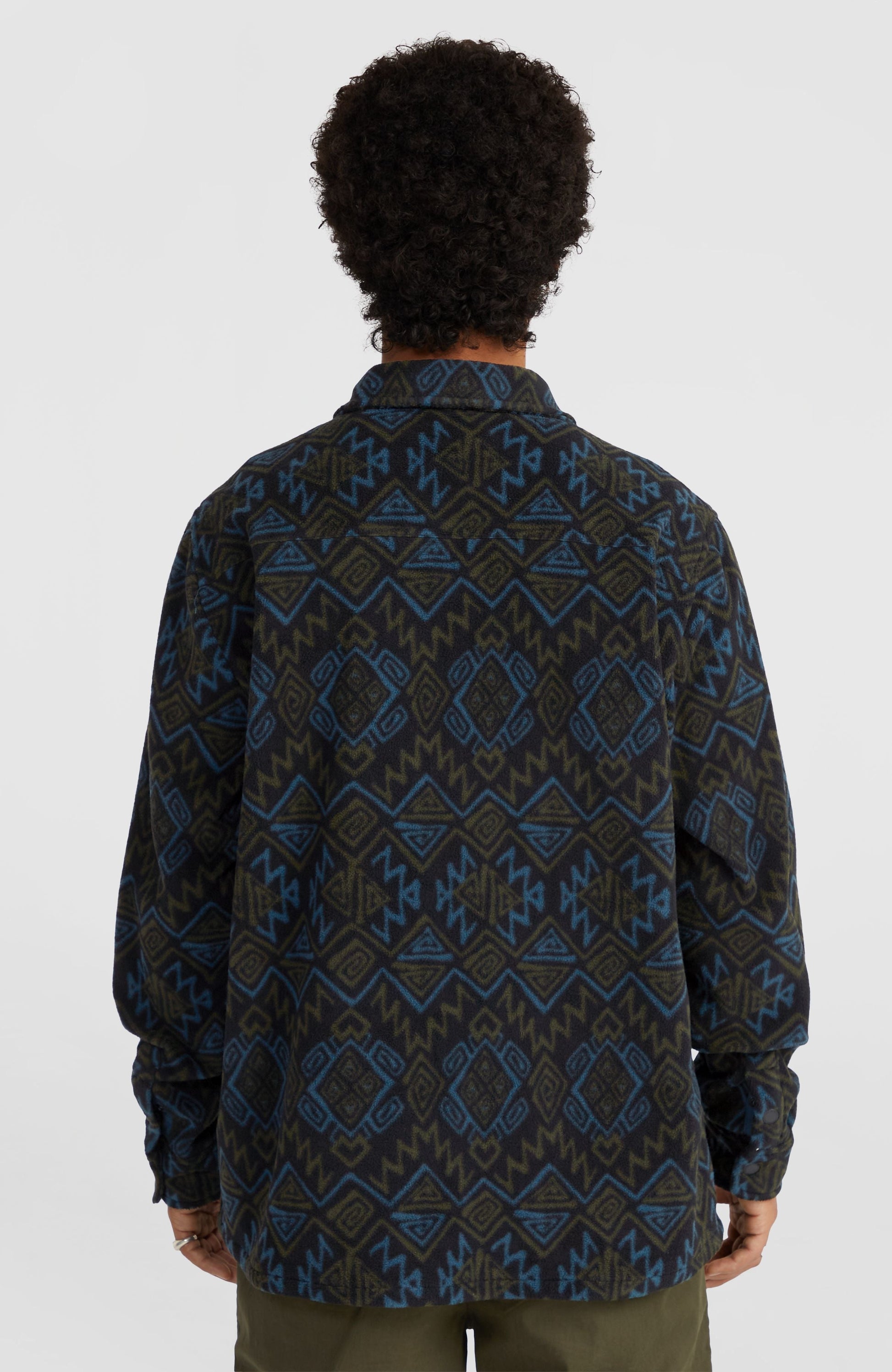 Superfleece Shirt Men - Black Retro Ikat