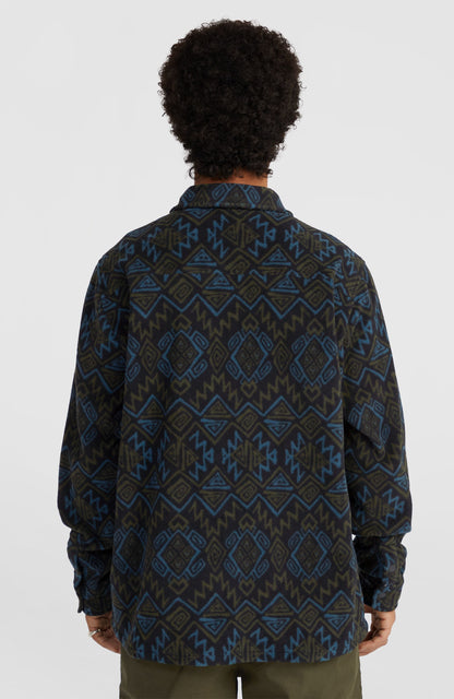 Superfleece Shirt Men - Black Retro Ikat