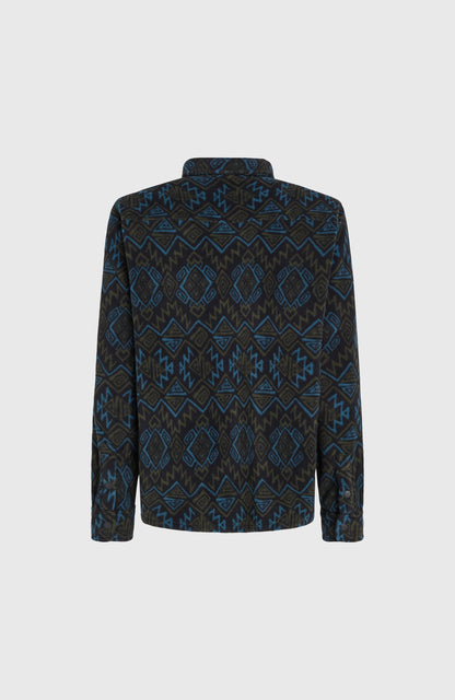 Superfleece Shirt Men - Black Retro Ikat