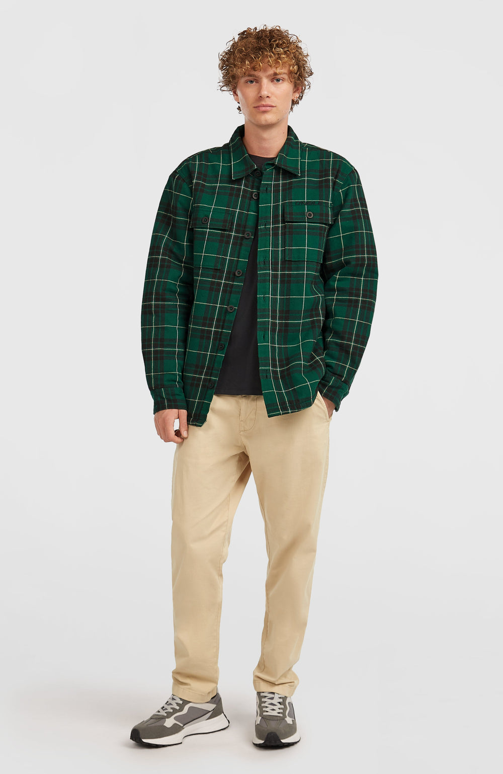 Must-Have Fleece-Lined Shirt Men - Green Flannel Check