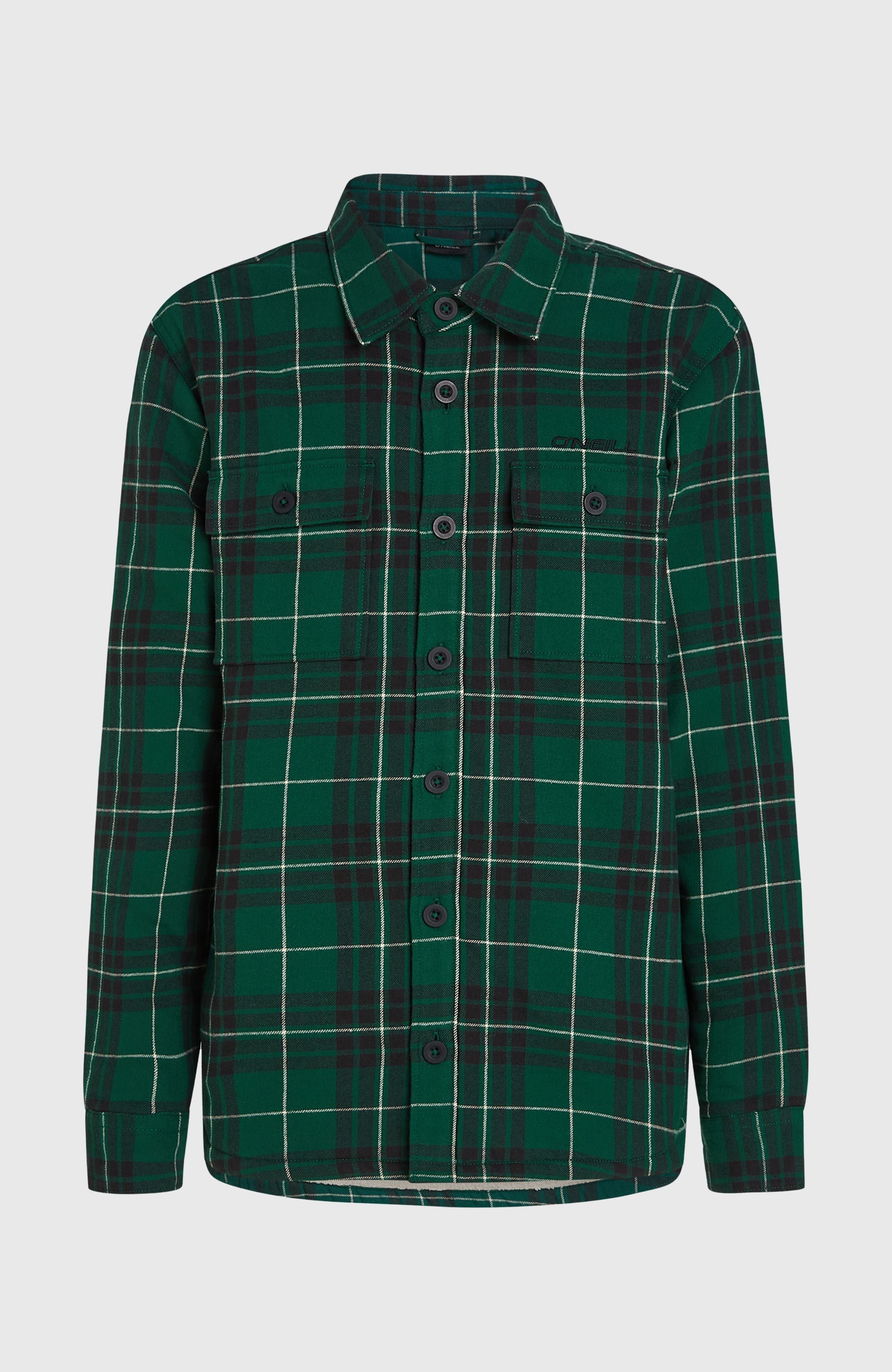 Must-Have Fleece-Lined Shirt Men - Green Flannel Check