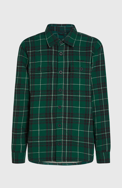 Must-Have Fleece-Lined Shirt Men - Green Flannel Check