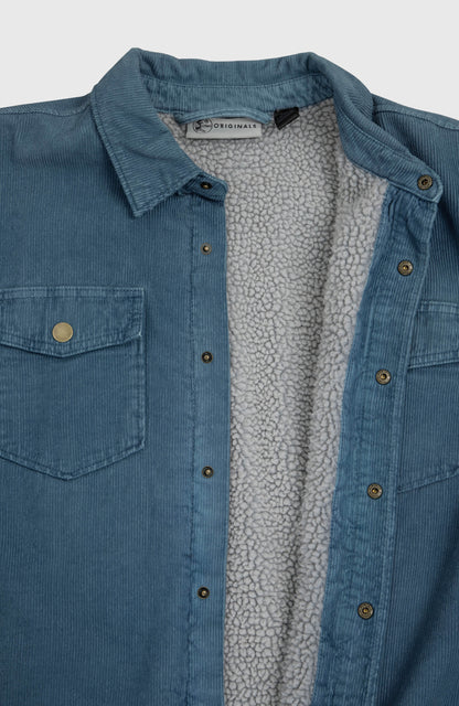 O'Riginals Corduroy Fleece-Lined Overshirt Men - Mozart Blue