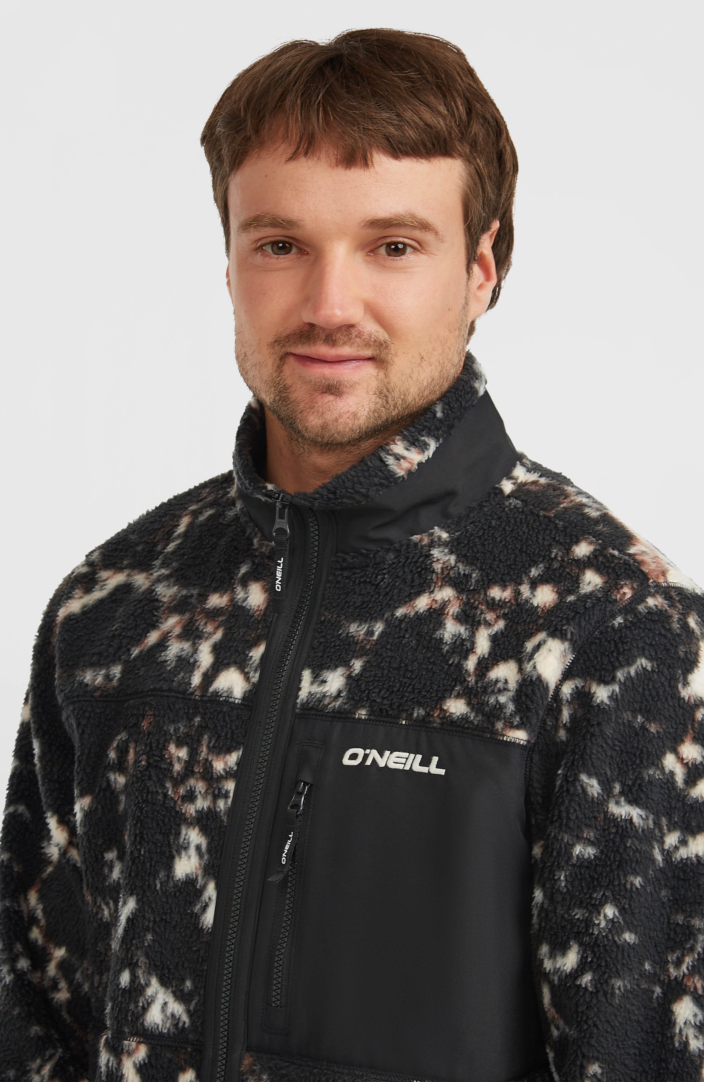 Must-Have High-Pile Full-Zip Fleece Men - Black/Beige Quarry